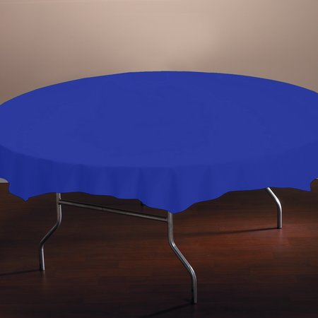 HOFFMASTER 82" Blue Plastic Octy-Round Tablecloths, PK12 112014